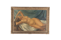 Large 20th Century French School Montparnasse Reclining Nude Painting By G. Besancenot ,1932