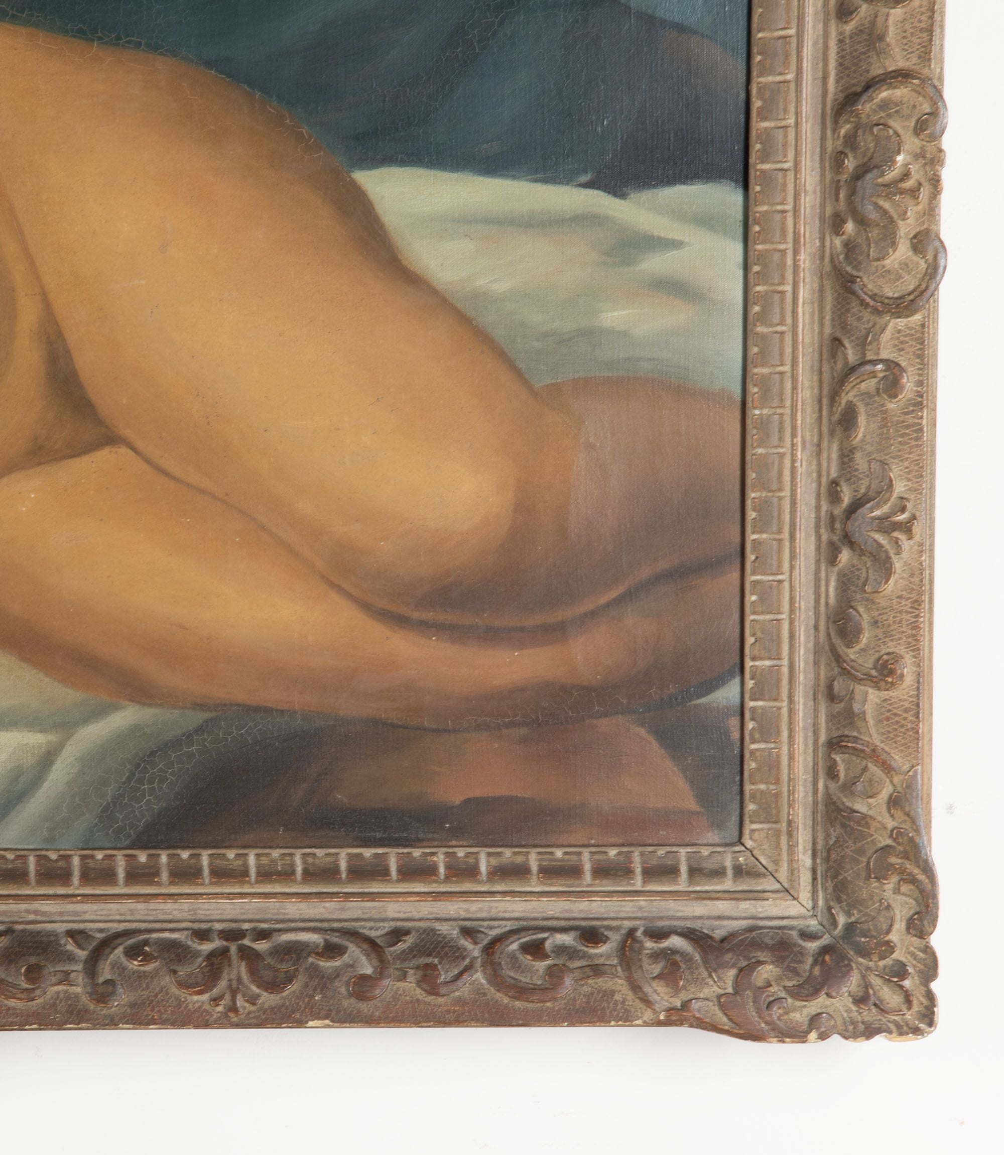 Large 20th Century French School Montparnasse Reclining Nude Painting By G. Besancenot ,1932