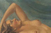 Large 20th Century French School Montparnasse Reclining Nude Painting By G. Besancenot ,1932