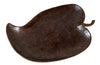 Large carved mahogany tray or centrepiece in the form a leaf.