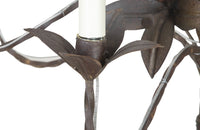 Large mid 20th century French Iion floral and foliate chandelier