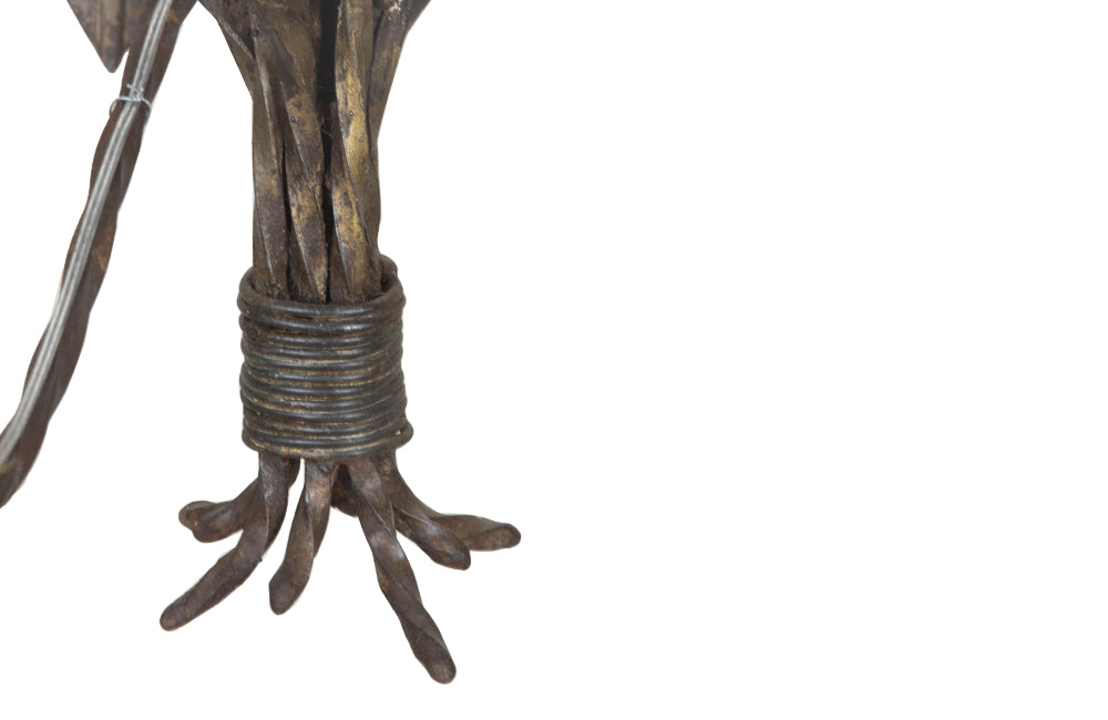 Large mid 20th century French Iion floral and foliate chandelier