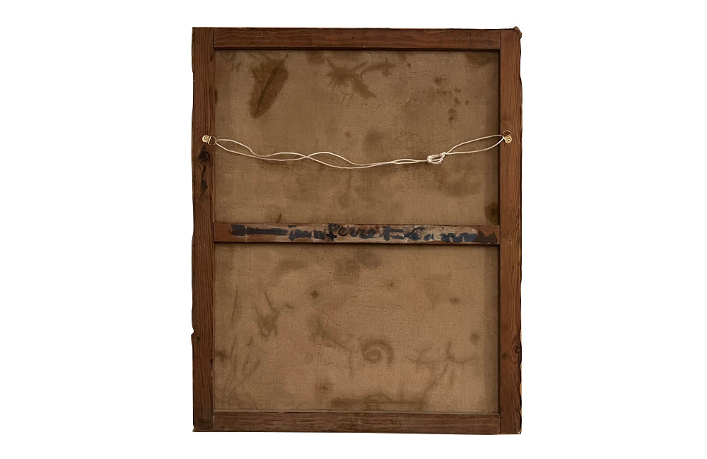 Large 20th Century French oil on canvas painting of a female nude draping a long pink scarf over her shoulders by Jean Perret