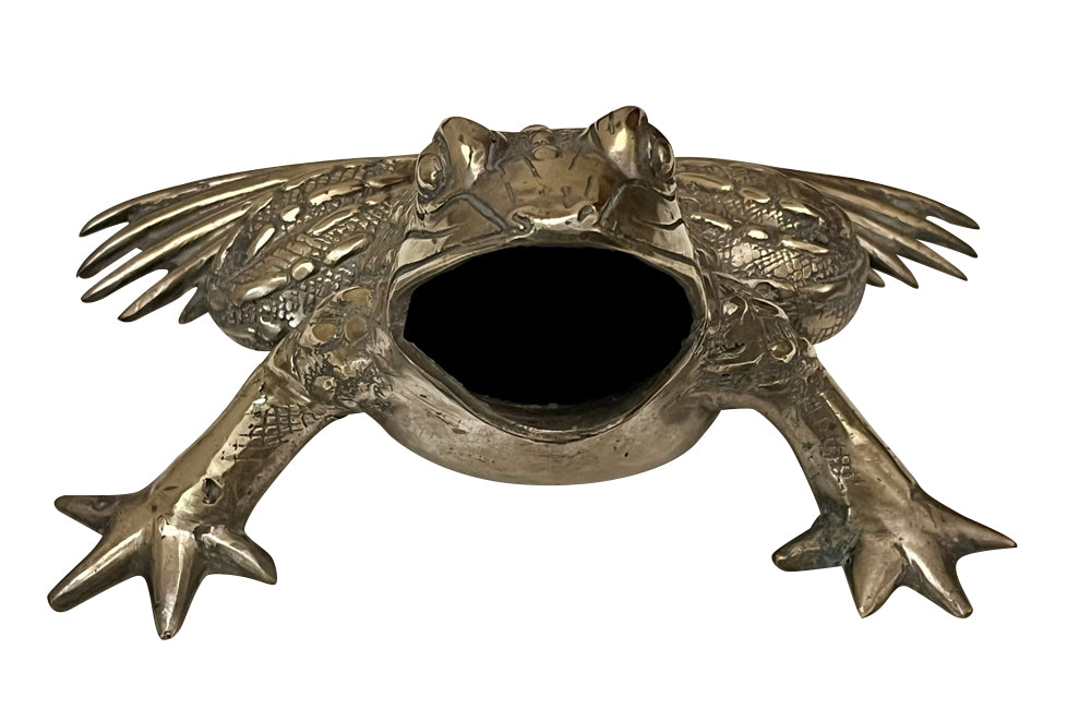 LARGE MID-CENTURY ITALIAN SILVER PLATE FROG