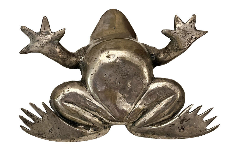 LARGE MID-CENTURY ITALIAN SILVER PLATE FROG