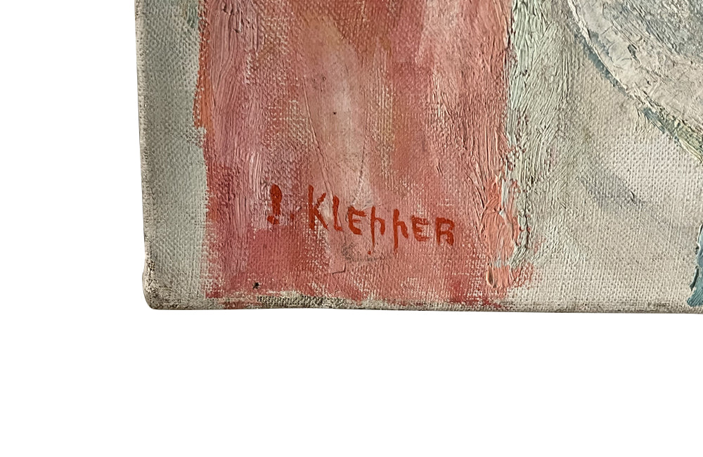 Mid-20th Century French Still Life Painting 'Bouquet of Flowers in Confit Pot'