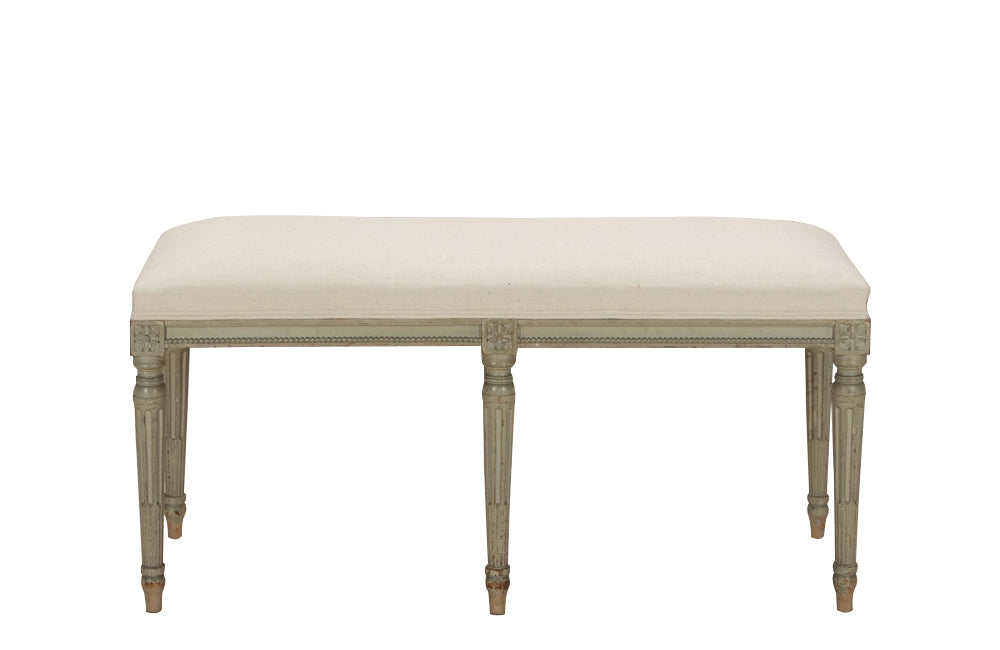 Antique bench French painted bench in the style of Louis XVI late 19th Century - French antique furniture