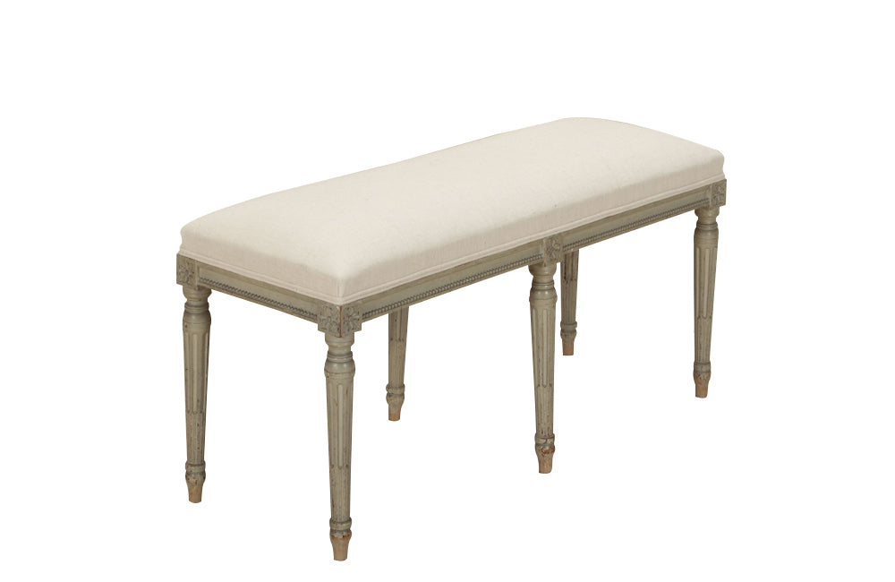 Antique bench French painted bench in the style of Louis XVI late 19th Century - French antique furniture