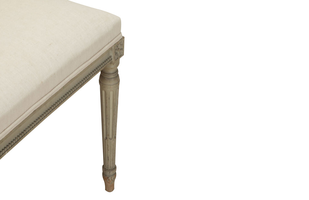 Antique bench French painted bench in the style of Louis XVI late 19th Century - French antique furniture