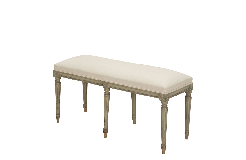 Antique bench French painted bench in the style of Louis XVI late 19th Century - French antique furniture