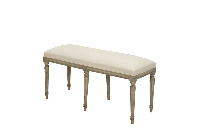 Antique bench French painted bench in the style of Louis XVI late 19th Century - French antique furniture