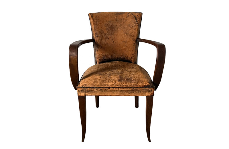 French leather desk / bridge armchair Circa 1940