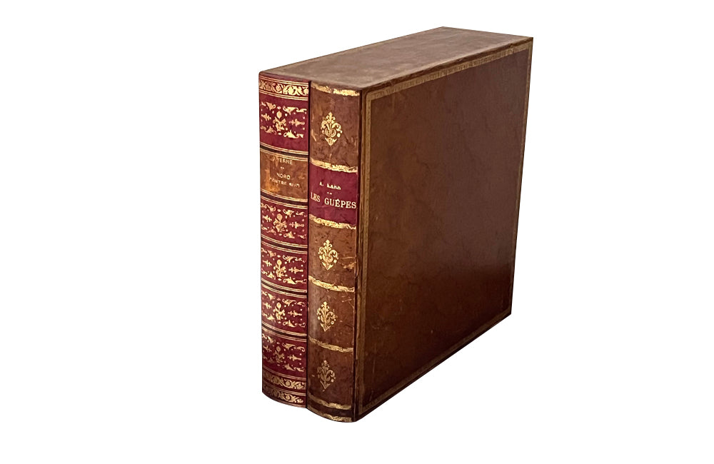 20th Century French leather faux book box file.