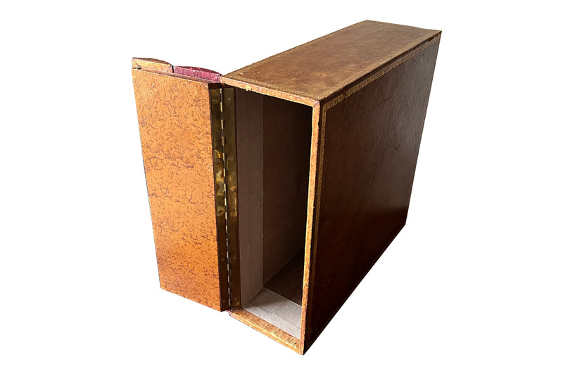 20th Century French leather faux book box file.