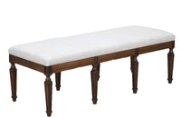 Large early 20th Century French walnut banquette in the Neo-Classical style.