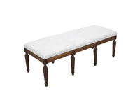 Large early 20th Century French walnut banquette in the Neo-Classical style.