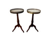 Louis XVI revival wine tables end tables in the neoclassical style with marble tops and brass pierced gallery - French Antique Furniture