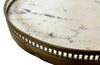 Louis XVI revival wine tables end tables in the neoclassical style with marble tops and brass pierced gallery - French Antique Furniture