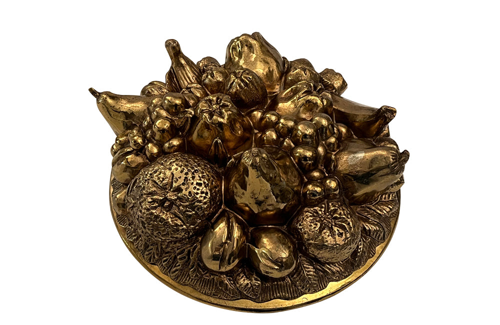 Italian mid 20th century lidded ice bucket in the form of a fruit filled basket by Mauro Manetti