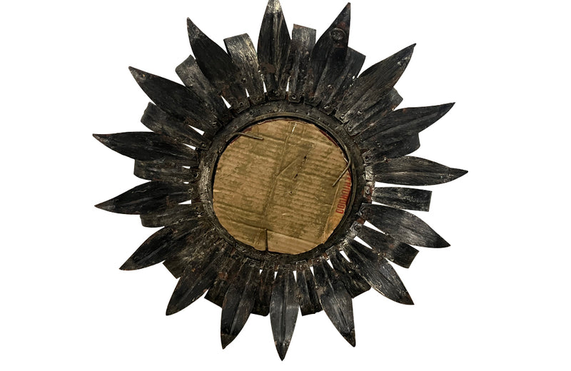 1960's French metal sunburst mirror