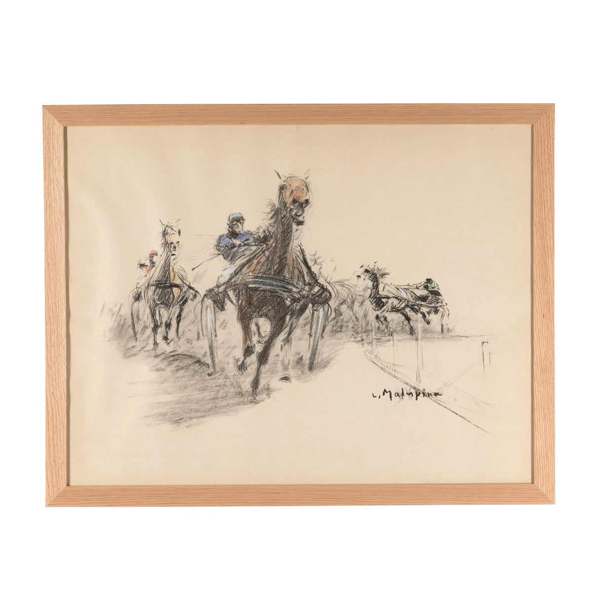 Mid-Century French 'Harnness Racing' Print After Louis-Ferdinand Malespina
