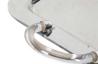 Mid-Century Italian Silverplate Tray With Lucite Handles