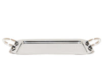 Mid-Century Italian Silverplate Tray With Lucite Handles