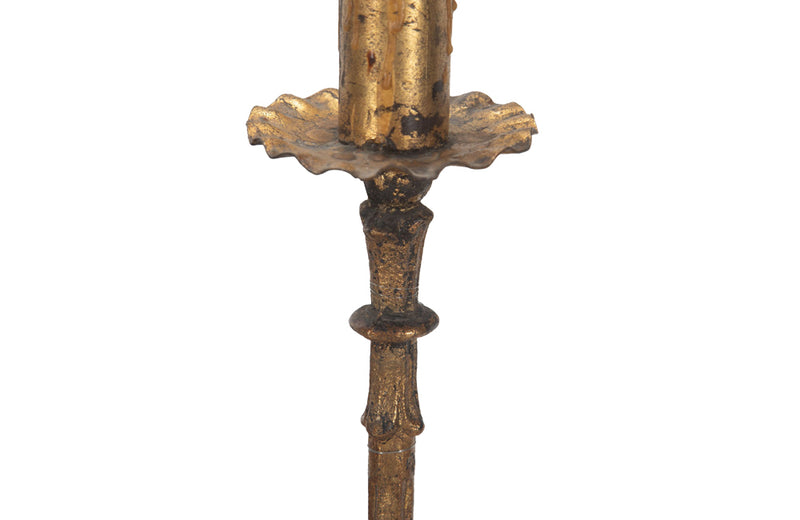 20th Century Spanish Gilt Iron Floor Lamp