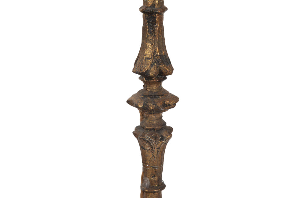 20th Century Spanish Gilt Iron Floor Lamp