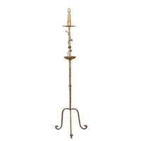 Mid-Century Spanish Gilt Iron Floor Lamp