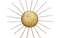 Mid-Century Spanish gilt iron sunburst wall or ceiling light. 


