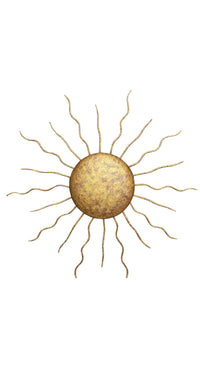 Mid-Century Spanish gilt iron sunburst wall or ceiling light circa 1950s–60s.