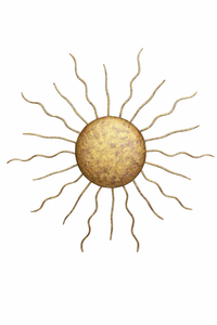 Mid-Century Spanish gilt iron sunburst wall or ceiling light circa 1950s–60s.