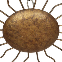 Mid-Century Spanish gilt iron sunburst wall or ceiling light circa 1950s–60s.