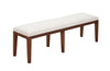 Mid century bench French upholstered bench or banquette upholstered in antique hemp linen. 