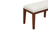 Mid century bench French upholstered bench or banquette upholstered in antique hemp linen. 
