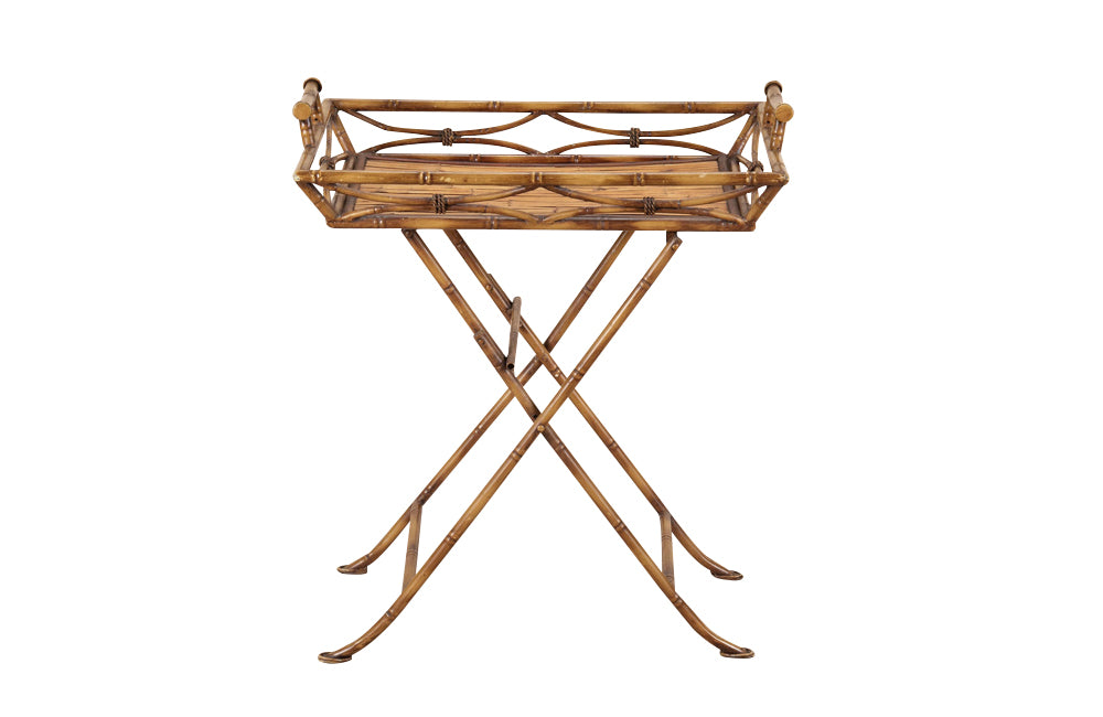Mid-Century Italian Folding Faux Bamboo Tray Table
