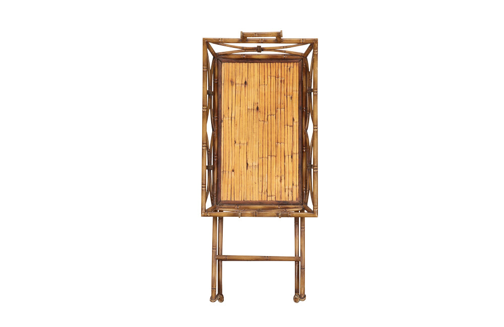 Mid-Century Italian Folding Faux Bamboo Tray Table