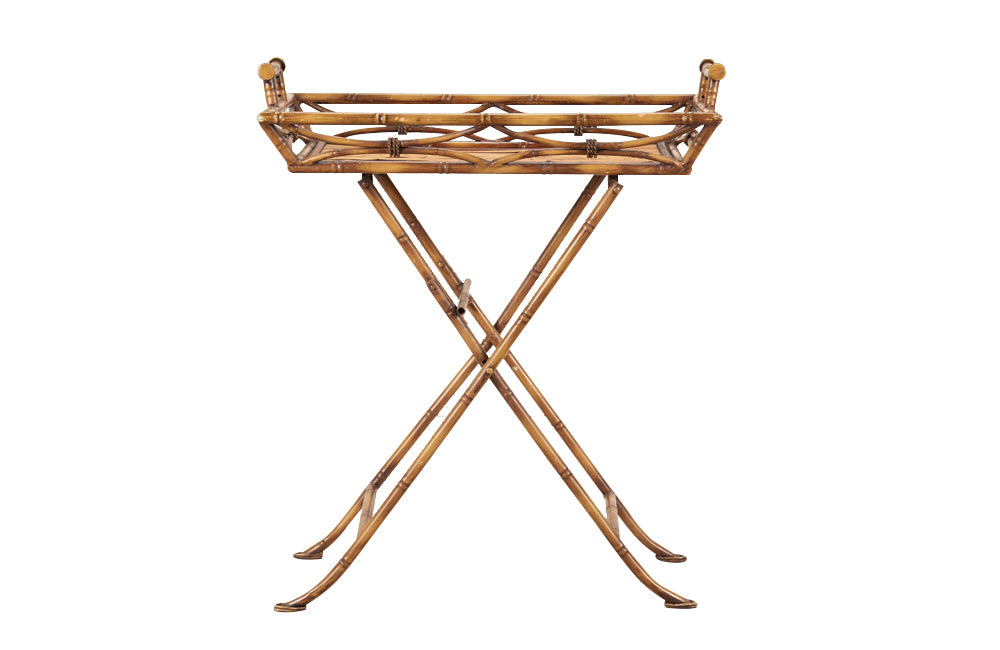 Mid-Century Italian Folding Faux Bamboo Tray Table
