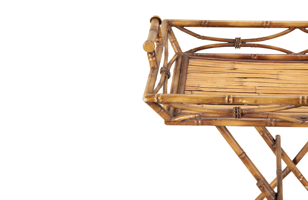 Mid-Century Italian Folding Faux Bamboo Tray Table