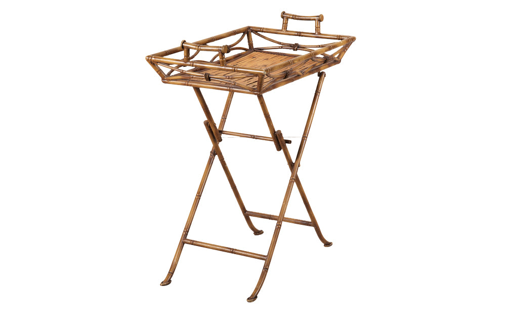 Mid-Century Italian Folding Faux Bamboo Tray Table