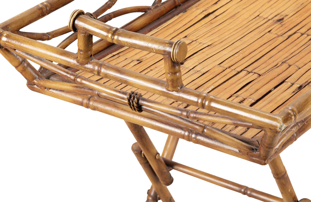 Mid-Century Italian Folding Faux Bamboo Tray Table