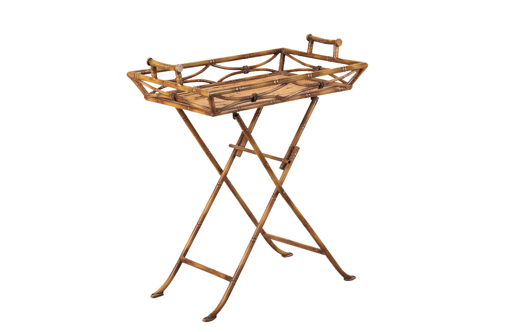 Mid-Century Italian Folding Faux Bamboo Tray Table
