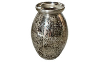 Beautiful glass vase with silver overlay attributed to the renown French glass makers Saint Graal.
