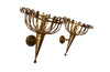 Pair of mid-20th Century Spanish gilt metal wall sconces in the form of torcheres