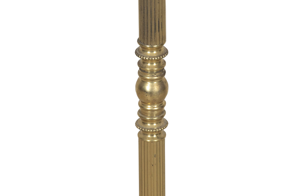 Mid-20th Century French brass telescopic reading floor lamp.