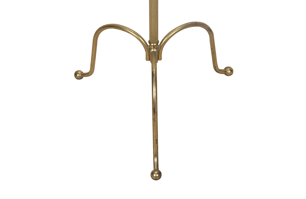Mid-20th Century French brass telescopic reading floor lamp.