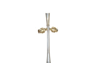 Mid-20th Century French floor lamp with gunmetal and brass striped finish.