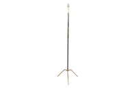 Mid-20th Century French telescopic floor lamp with reeded stem in brass and gunmetal finish