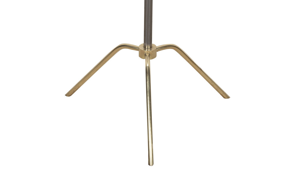 Mid-20th Century French telescopic floor lamp with reeded stem in brass and gunmetal finish